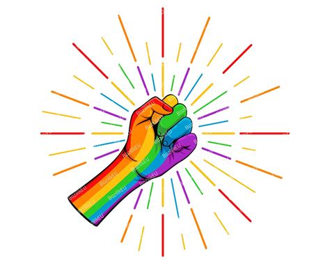 Gay Fist Pride Symbol Rainbow Flag Lgbt Pride Rights Power Etsy