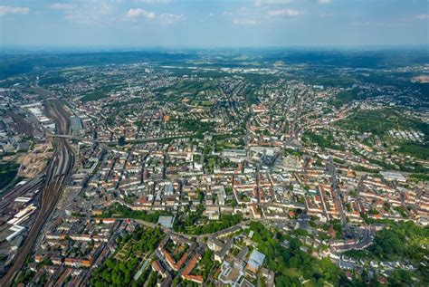 Hagen Von Oben Stadtansicht Vom Innenstadtbereich In Hagen Im