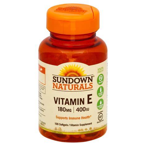 Sundown Naturals Vitamin E 180 Mg 100 Softgels Vitacost