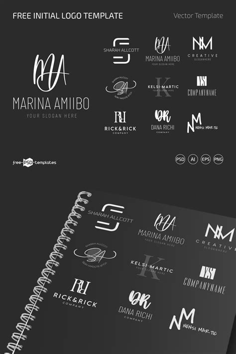 Free Initial Logo Template (PSD, AI, EPS, PNG)