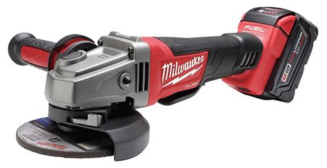 MILWAUKEE Cordless, Angle Grinder Kit, 5 in Wheel Diameter, 18V DC ...