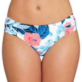 White Print Ruched Side Retro Bikini Briefs Brandalley