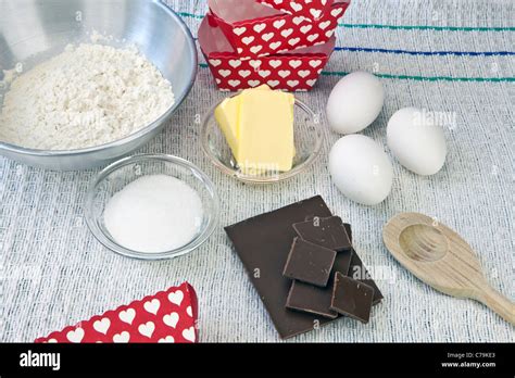 Ingredients for a chocolate cake Stock Photo - Alamy