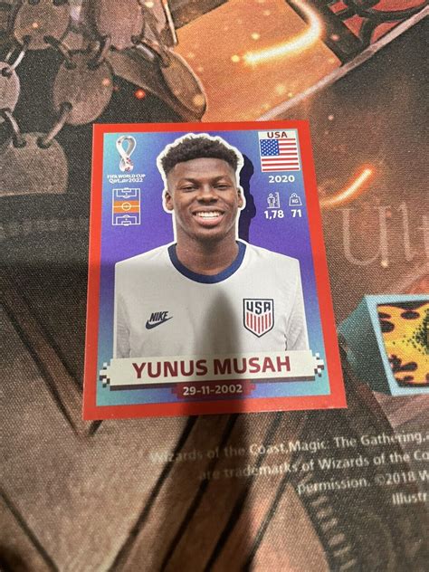 2022 FIFA World Cup Sticker Yunus Musah Red Parallel USMNT USA 15 EBay