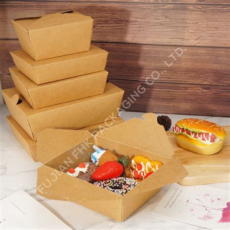 1750ml Rectangle Fried Chicken Takeaway Food Packaging Boxes With