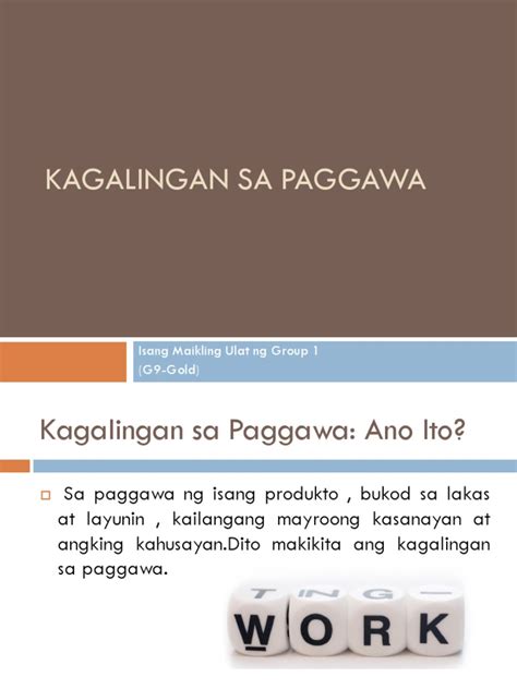 Kagalingan Sa Paggawa Pdf