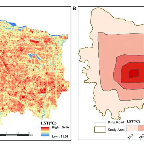 A Spatial Distribution Of Land Surface Temperature LST In Zhengzhou