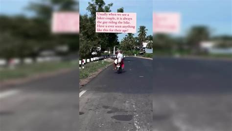 Viral Video Old Woman Riding Bike With Husband On Backseat Will