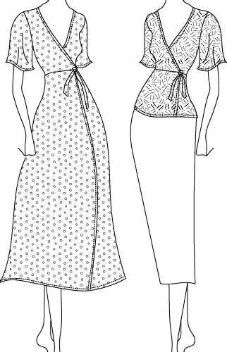 Pippa Wrap Dress Sewing Pattern PDF Designer Stitch Maxi Dress