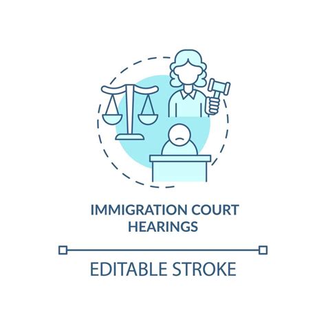 ícone Do Conceito Azul Das Audiências Do Tribunal De Imigração