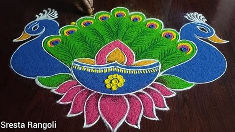 2022 deepavali special rangoli (5×1) Dot's... easy diwali rangoli in ...