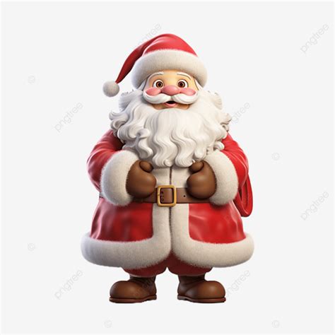 Cute Santa Claus Full Body With Transparent Transparent Cute Santa