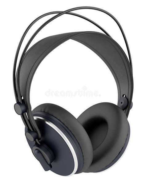 Auriculares Inalámbricos Negros Aislados En Blanco Stock De Ilustración