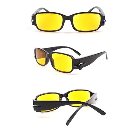 Oculos P Leitura Lente Amarela Noturno C Led Luz Noite Shopee Brasil