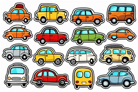 Car Stickers Png, Cartoon Stickers Graphic by Pixeness Digital ...