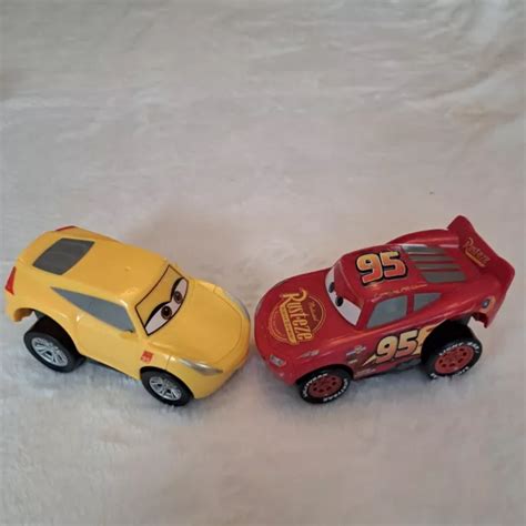 Disney Pixar Lightning Mcqueen And Cruz Ramirez Push And Race Cars