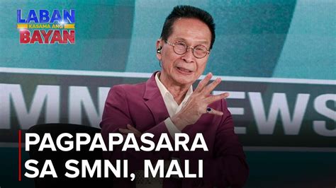 Isinusulong Na Pagpapasara Sa Smni Mali Atty Panelo Youtube