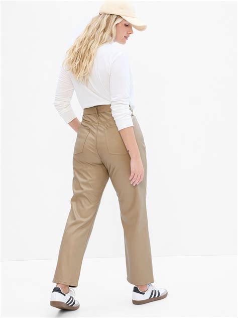 High Rise Vegan Leather Cheeky Straight Pants Gap