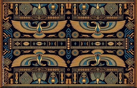 Egyptian fabric pattern. Abstract indigenous line art for ancient Egypt ...