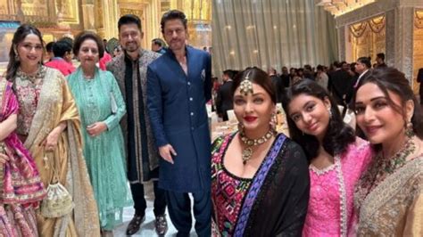 Madhuri Dixit Poses With Shah Rukh Khan Aishwarya Rai At Anant Ambani