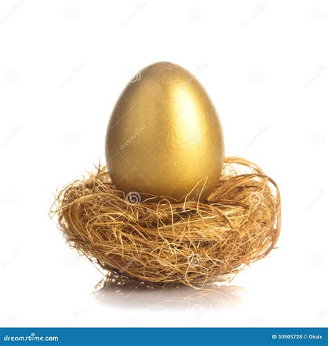 Golden Egg In Nest Stock Photo Image Of Holiday Object 30505728