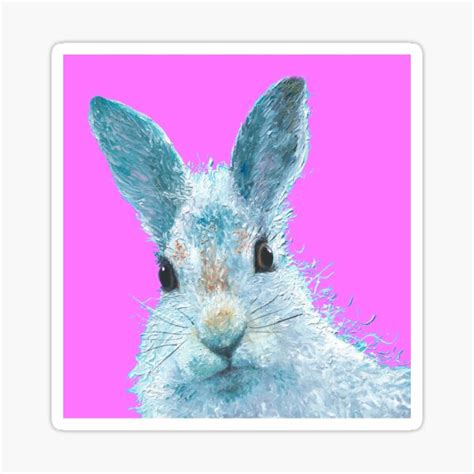 Curious Rabbit Painting Sticker For Sale By Matsonartdesign Redbubble