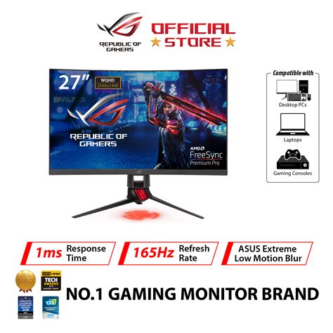 Asus Rog Strix Xg27wq Hdr Curved Gaming Monitor 27 Inch Wqhd 2560 X