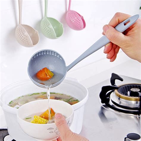 Ready Stok In Malaysia Hot Pot Spoon 2 In 1 Kitchen Soup Spoon Filter Colander Long Handle