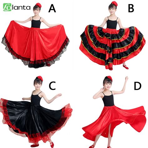 Lolanta Vestido De Baile Tradicional Espa Ol Flamenco Para Ni A Faldas