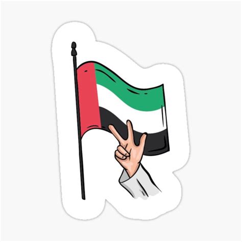 Emirati Doing The 3 Fingers Sign And UAE Flag Celebrating UAE National