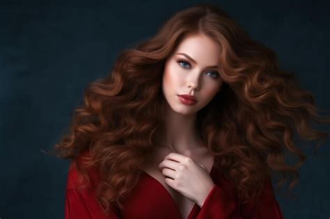 Premium Ai Image Beautiful Woman With Long And Shiny Wavy Hair Beauty