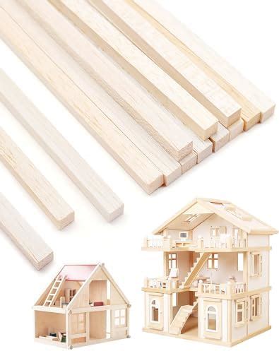 Anvin Balsa Wood Sticks Square Wooden Dowels Unfinished Hardwood Strips