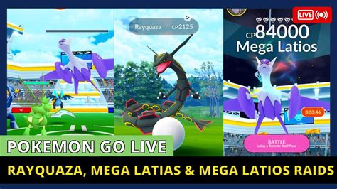 Rayquaza Raid Hour Mega Latias And Mega Latios Raids Live YouTube