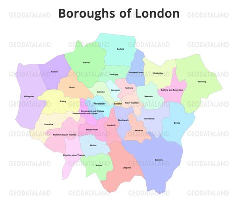 map  london boroughs geodataland