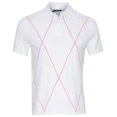 J Lindeberg X Robbie Williams Luke Knitted Argyle Golf Polo Shirt White