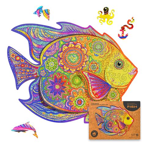 UNIDRAGON Shining Fish Wooden Jigsaw Puzzle S Size 106 Pieces Walmart