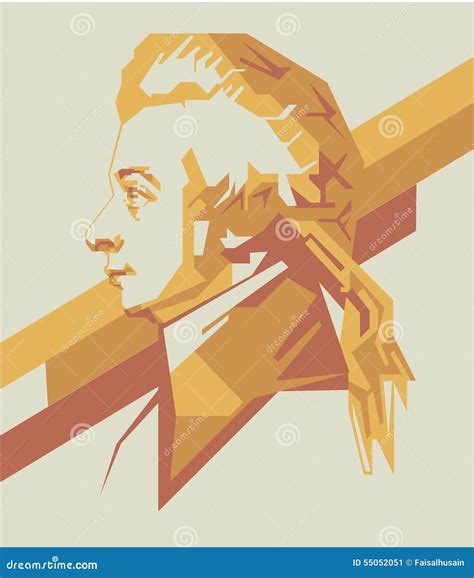 Wolfgang Amadeus Mozart Vector Portrait Eps Editorial Photo