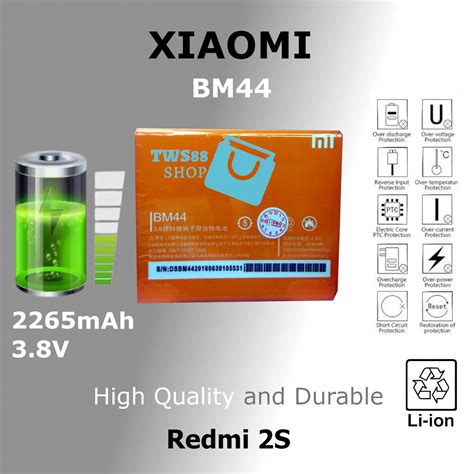 Jual Tws Baterai Batre Battery Original Bm44 Xiaomi Redmi 2 Bm44