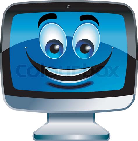 Cartoon Computer Monitor Stock Vector Colourbox