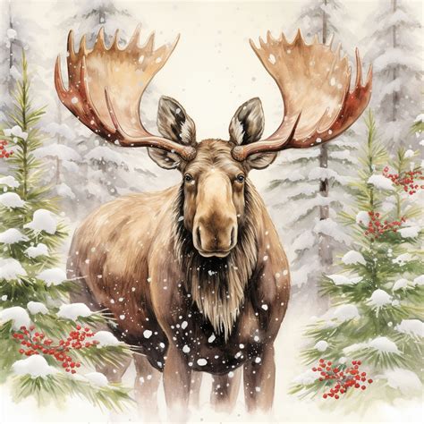 Christmas Moose In Snow Free Stock Photo Public Domain Pictures