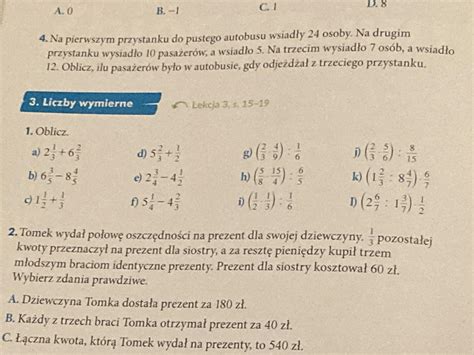 Liczby Wymierne Oblicz Zadanie Brainly Pl