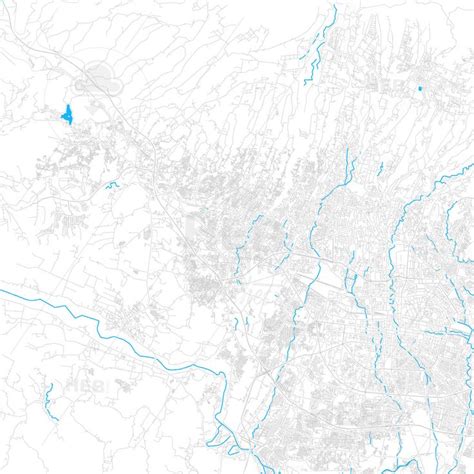 Cimahi, Indonesia PDF vector map with water in focus - HEBSTREITS