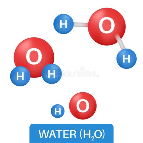 H2oÂ Is The Chemical Formula For Water Stock Vector Illustration Of Assemblies Analysis