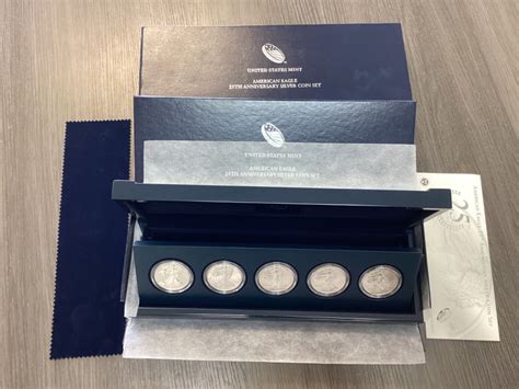 2011 W/S/P/P-W Proof American Silver Eagle 25th Anniversary 5 Coin Set ...