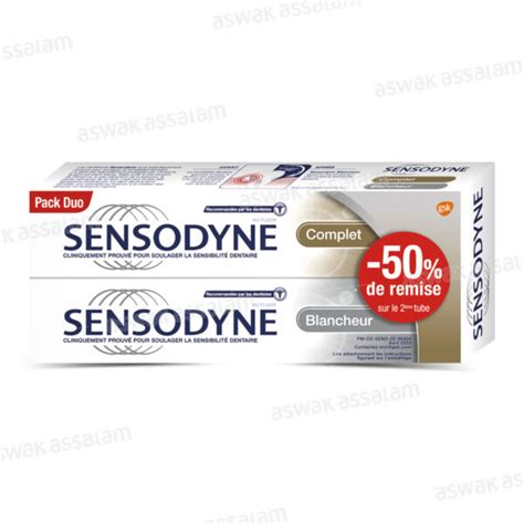 Lot De 2 Dentifrices Soin Blancheur 75ml Sensodyne 50 Sur Le 2eme