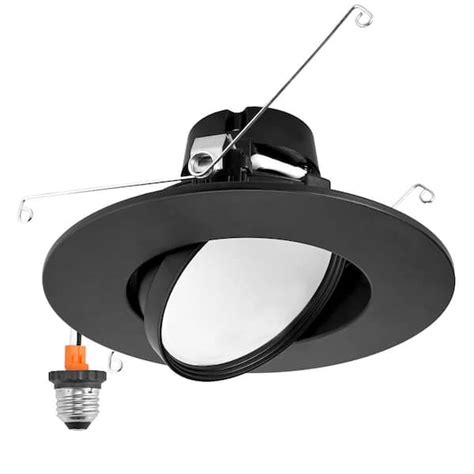 Maxxima In And In Adjustable Recessed Led Gimbal Downlight Black