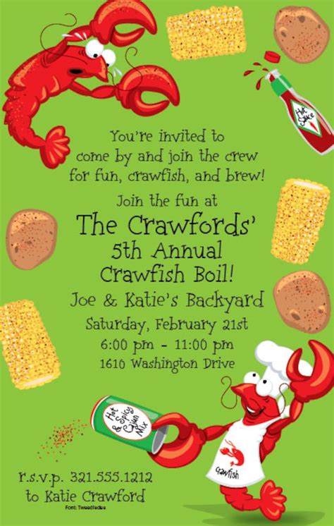 Crawfish Boil Invitation Crawfish Boil Party Spicy Crawfish Etsy