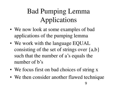 Ppt Applications Of Pumping Lemma Dr Torng Powerpoint Presentation