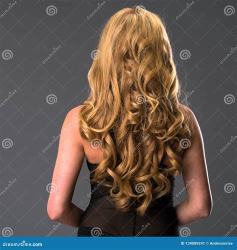 Female Long Wavy Blonde Hair Stock Image Image Of Rear Jewelry