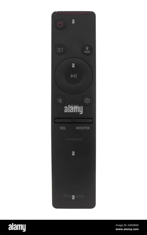 Samsung AH59 02767A Soundbar Remote Control On White Background Stock